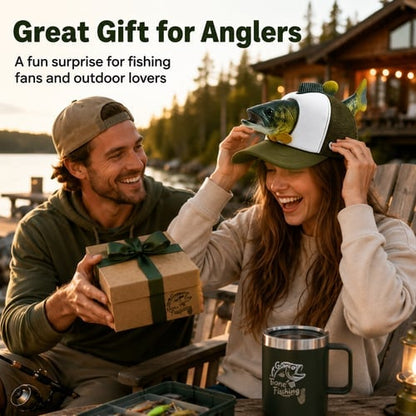 3D Realistic Fish Novelty Fishing Hat – Funny Breathable Outdoor Cap for Anglers