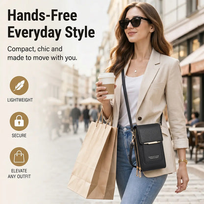 Women's Minimalist Touchscreen Crossbody Phone Wallet Bag - Multi-Color, Water-Resistant
