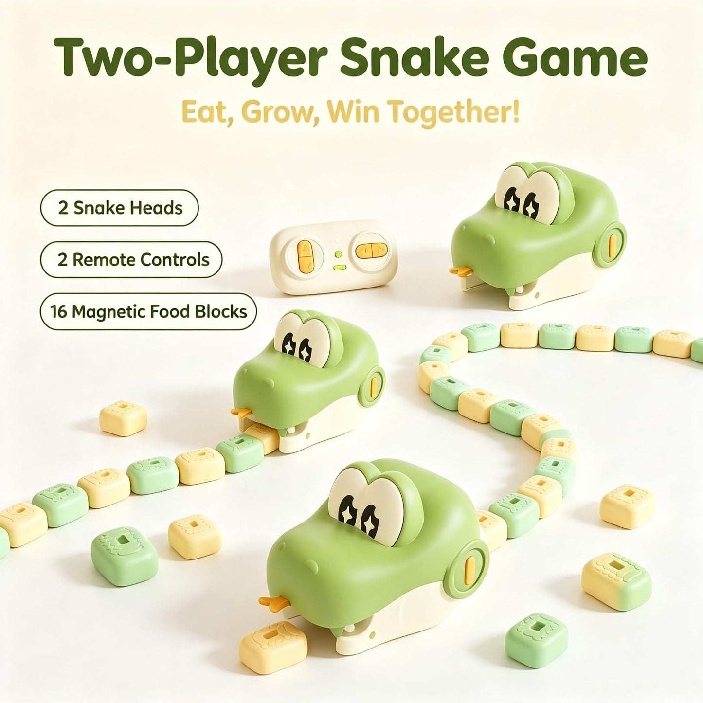 Interactive Hungry Snake Parent-Child Puzzle Game – 2 Player Educational Tabletop Toy