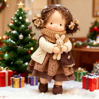 🔥 Handcrafted Waldorf Style Rag Doll, Cute Soft Fabric Doll, Perfect Gift for Girls