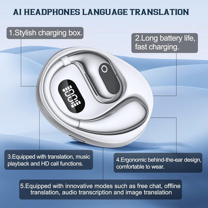 🎧🌐MS190 AI Translation Earbuds | 156 Languages Real-Time | Bluetooth 5.3 Wireless Earphones