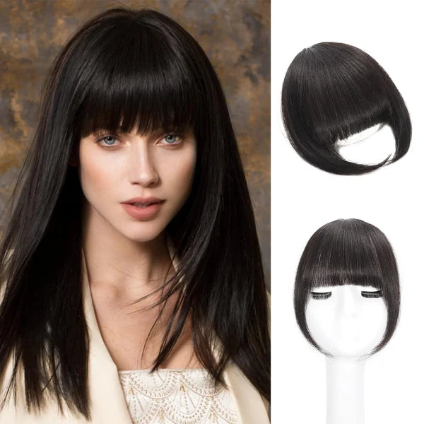 Natural Looking Clip-In Bangs – Blends Seamlessly with Your Own Hair. No One Will Guess✨
