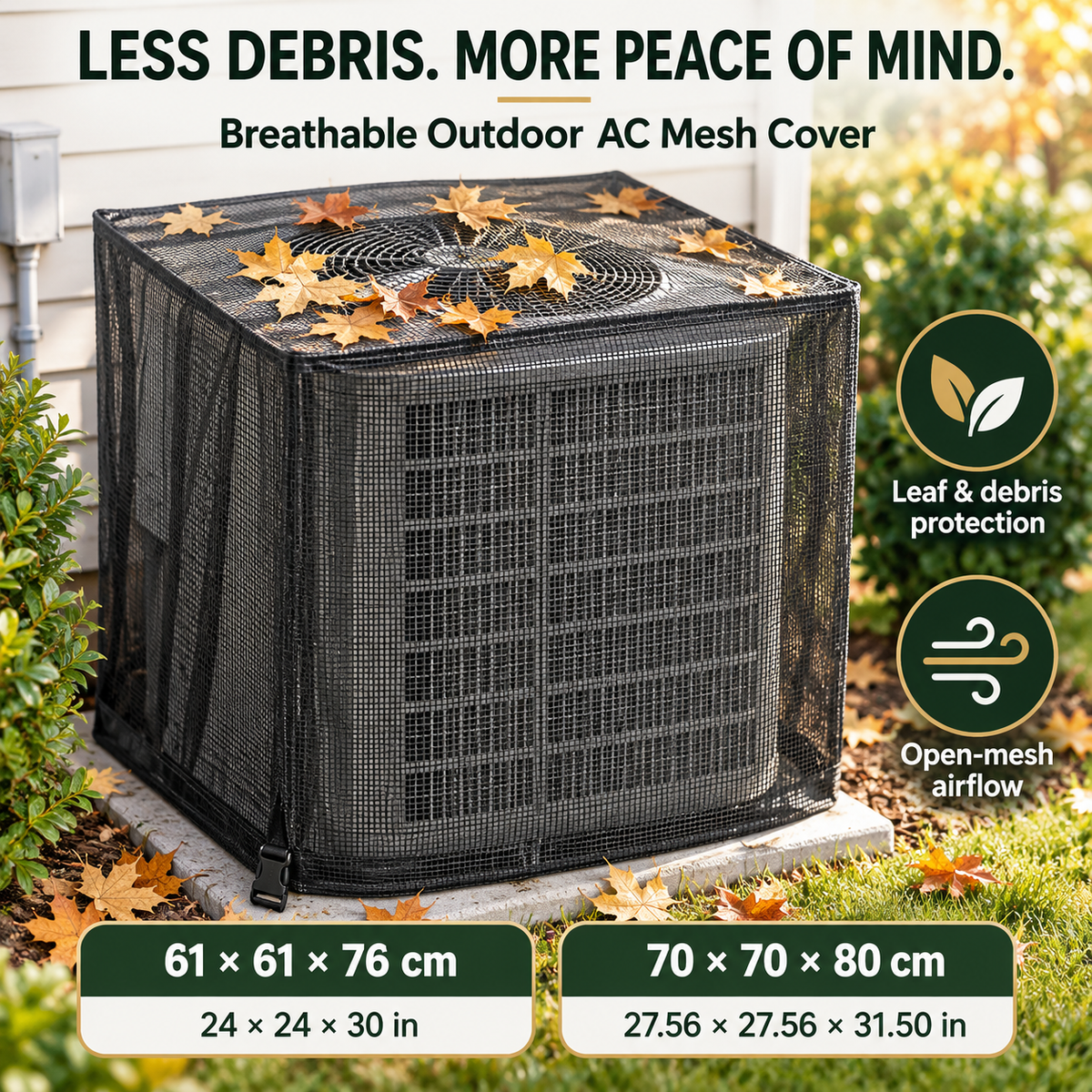 🌿 Breathable Outdoor AC Mesh Cover – Dust & Debris Protection