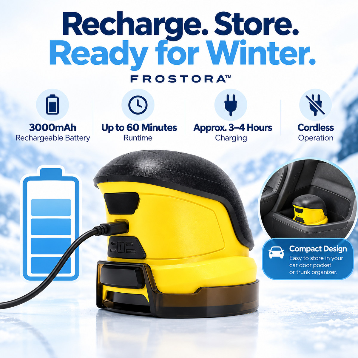 ❄️Portable USB Rechargeable Snow Scraper | Mini Electric Snow Remover