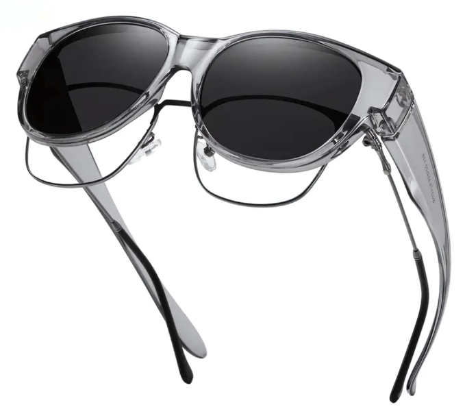 Over Prescription Sunglasses, Oversized Square Full-Rim Plastic Frames