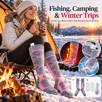Stay Warm Anywhere – Rechargeable 3-Level Heated Socks