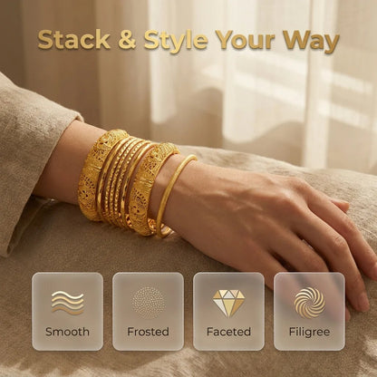 ✨18K Gold Bangle Bracelet for Women – Elegant Everyday Jewelry