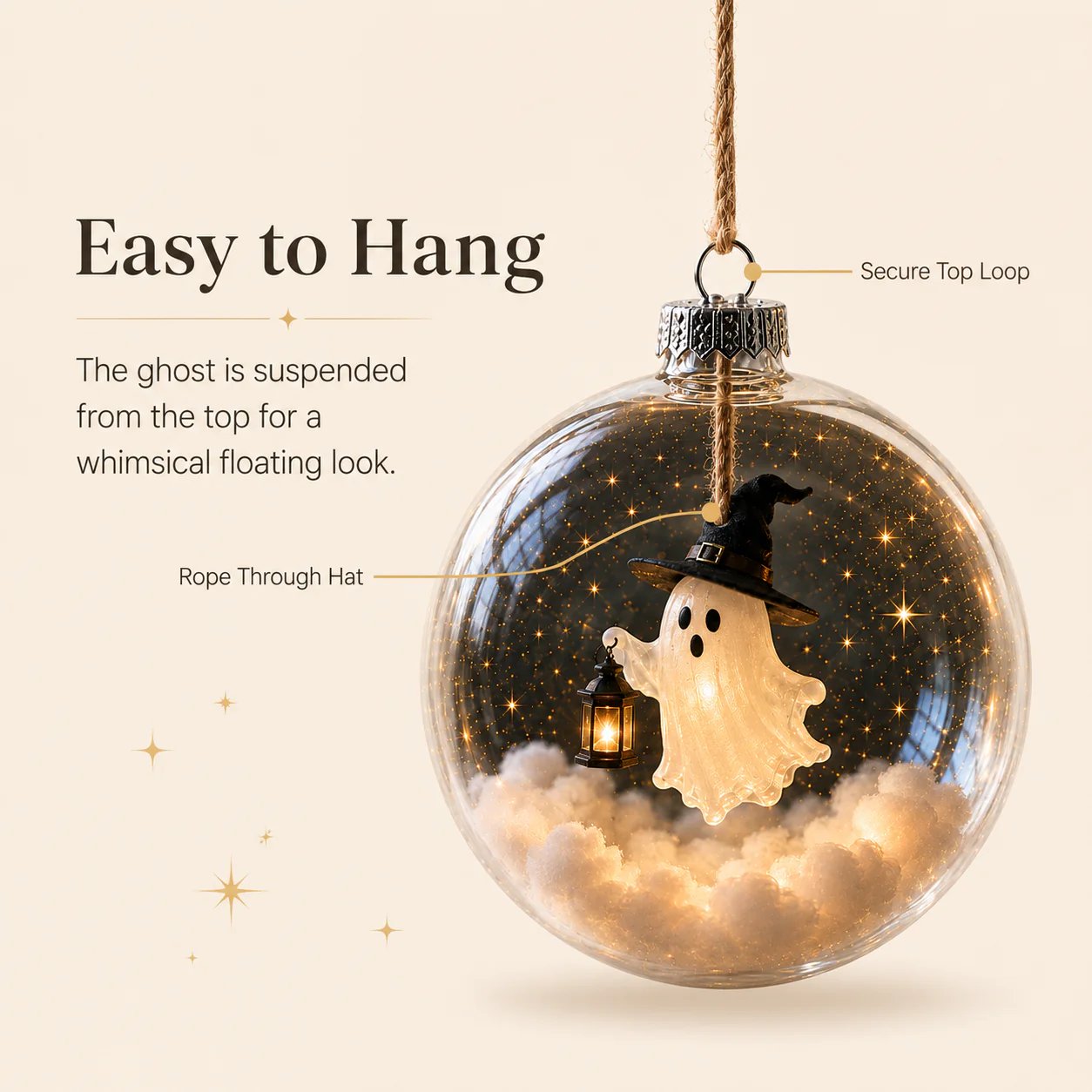🎃 Halloween Glowing Mini Ornament Collection – Cat / Witch / Pumpkin / Ghost Lighted Decor