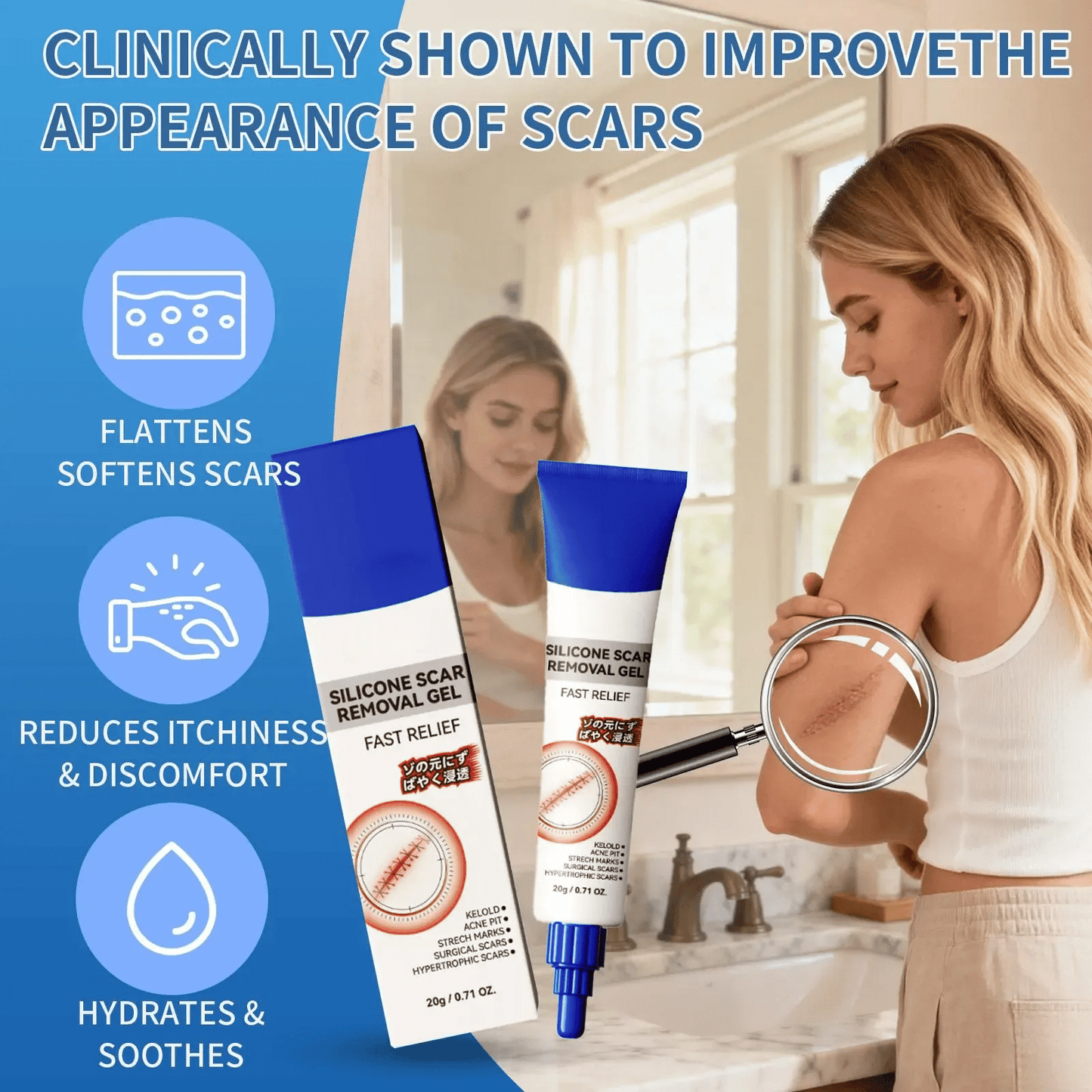 🧴Advanced Silicone Smoothing Gel - Professional Smoothing Formula for New & Old Scars