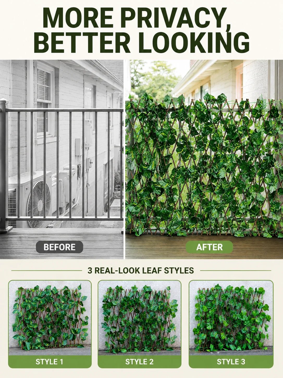 🌿Garden Trend🔥Artificial ivy retractable fence privacy screen