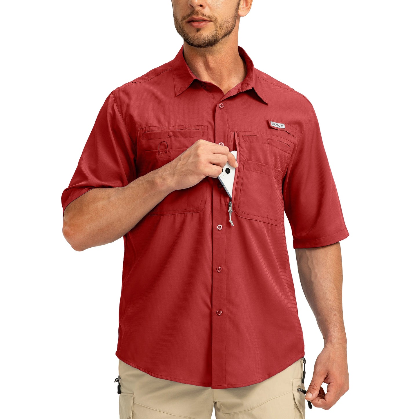 ☀️ Men’s UPF50+ Quick Dry Fishing Short Sleeve Shirt