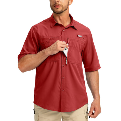 ☀️ Men’s UPF50+ Quick Dry Fishing Short Sleeve Shirt