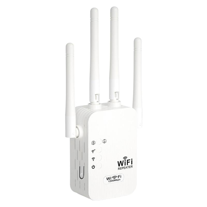 Upgraded 6-Antenna WiFi Extender, 300/1200Mbps Dual Band (5GHz/2.4GHz) Signal Booster