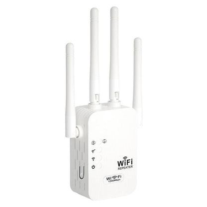 Upgraded 6-Antenna WiFi Extender, 300/1200Mbps Dual Band (5GHz/2.4GHz) Signal Booster