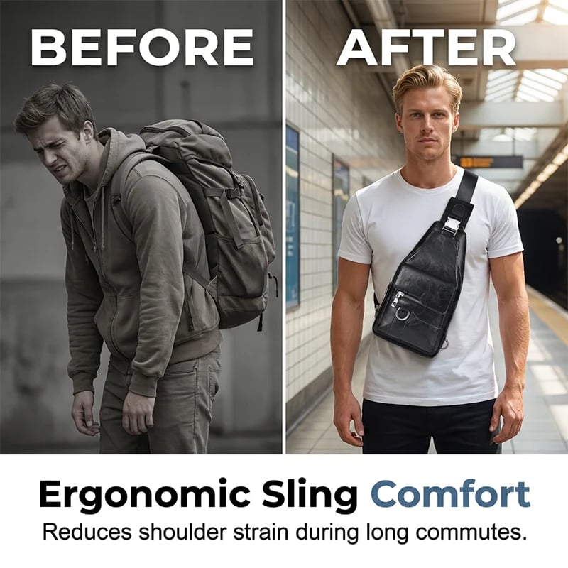 !🧳The Mercer Retro Sling Bag – Water-Resistant, Intelligent Storage & Ergonomic Comfort