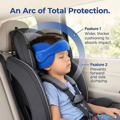 Kids Car Seat Head Support Strap, Soft Plush Adjustable Nap Support Band with Padded Side Cushions