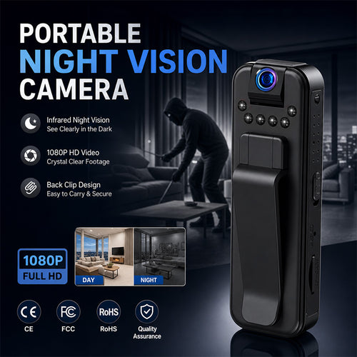 🏆Flash Sale⚡ 50K+ SOLD! Almost Gone-🔥HD 1080P Rechargeable Mini Body Camera With Night Vison&Rotating Lens📷️