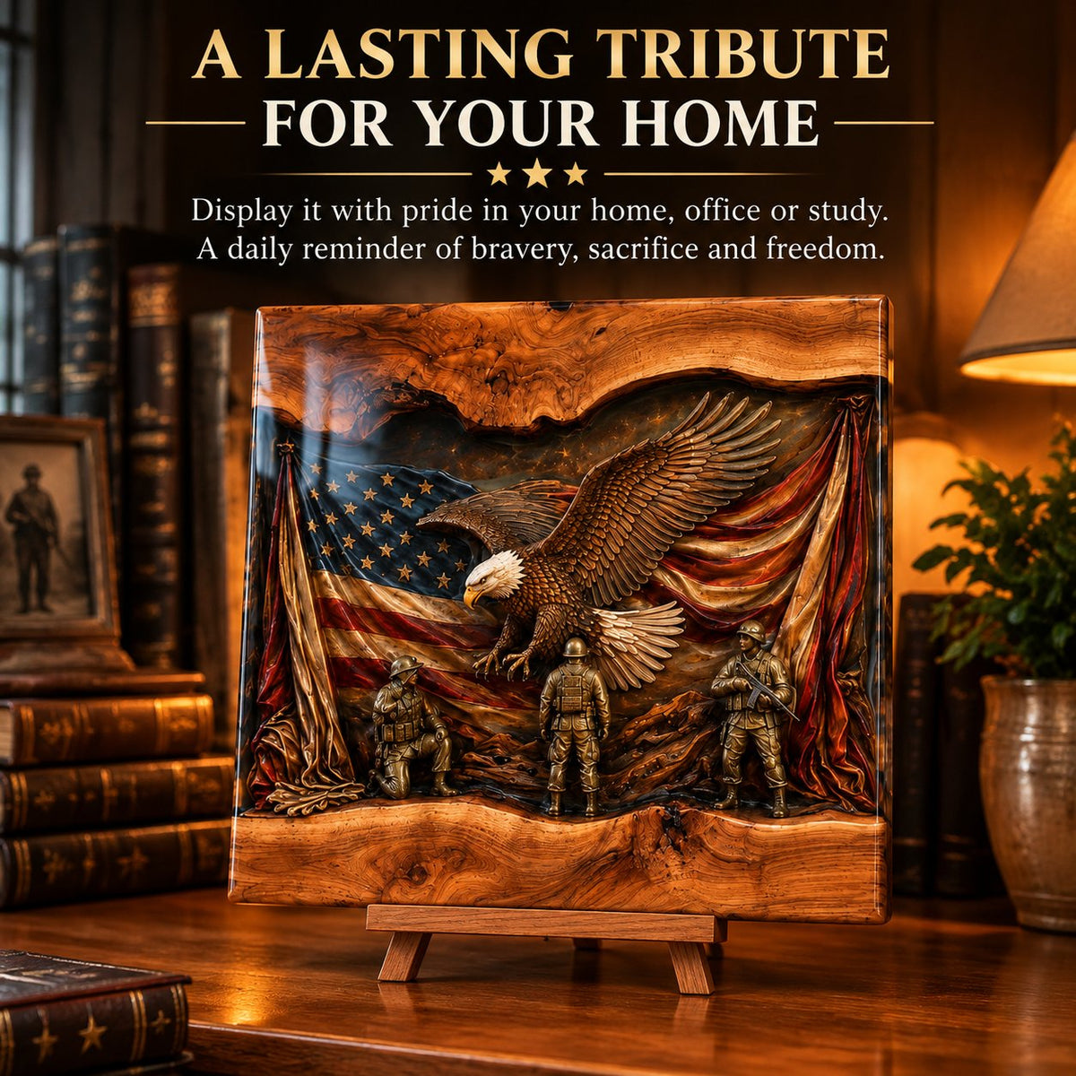 Veteran Tribute Cutting Board – Patriotic Military Memorial Kitchen Decor Gift For Heroes Who Served