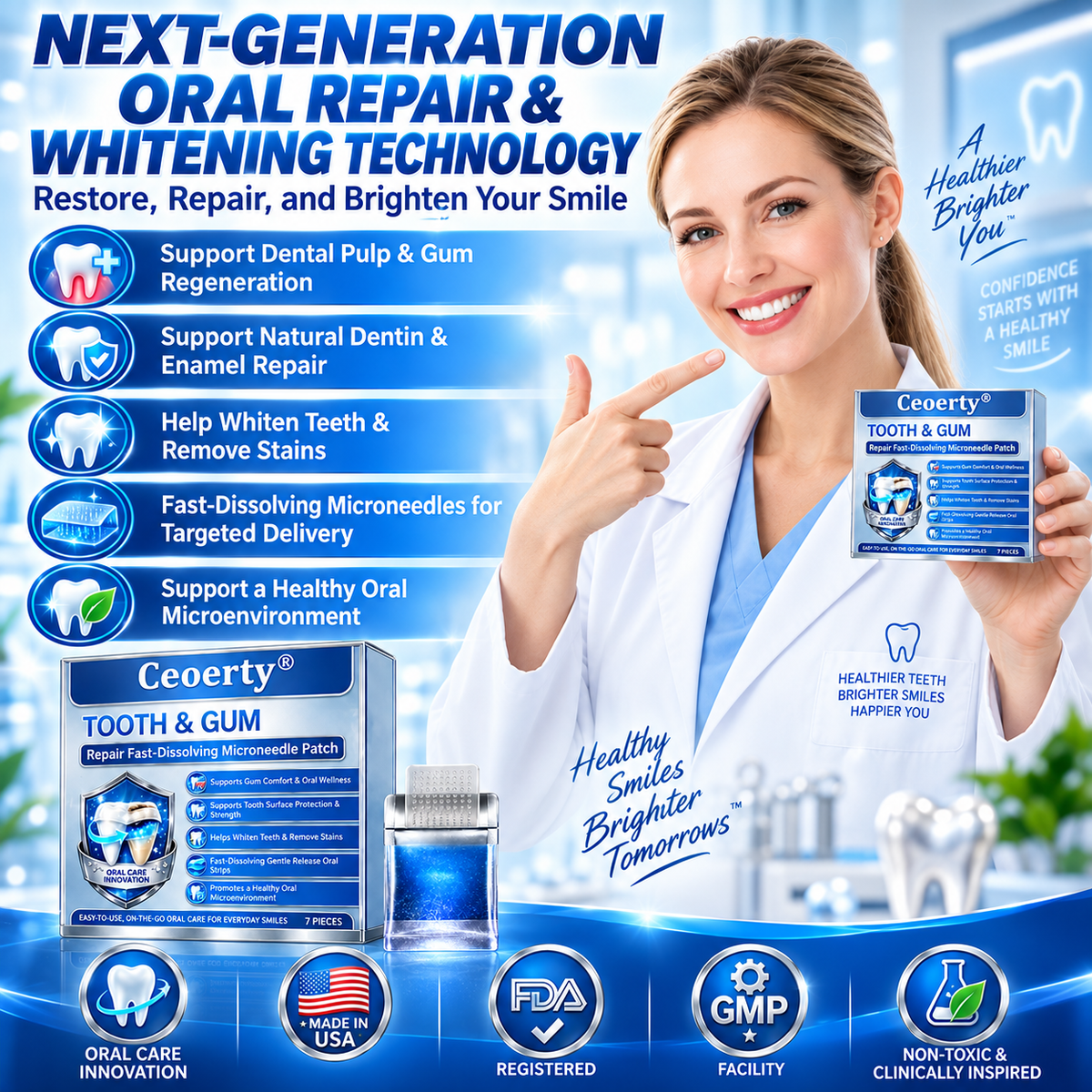 Tooth & Gum Care Fast-Dissolving Microneedle Patch