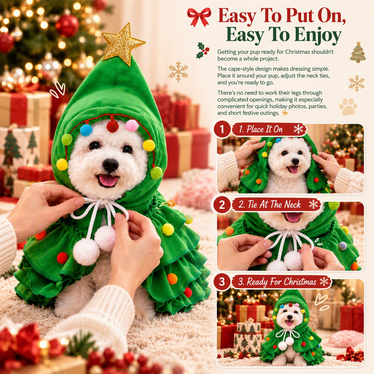 😱 "Don't let a SMALL DOG MOM see this..." 🥺🎄🐶 Christmas Tree Dog Cloak!
