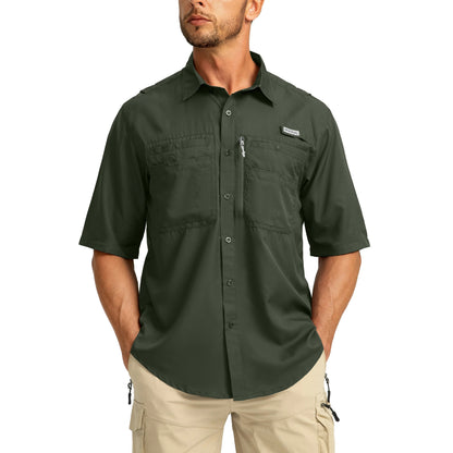 ☀️ Men’s UPF50+ Quick Dry Fishing Short Sleeve Shirt