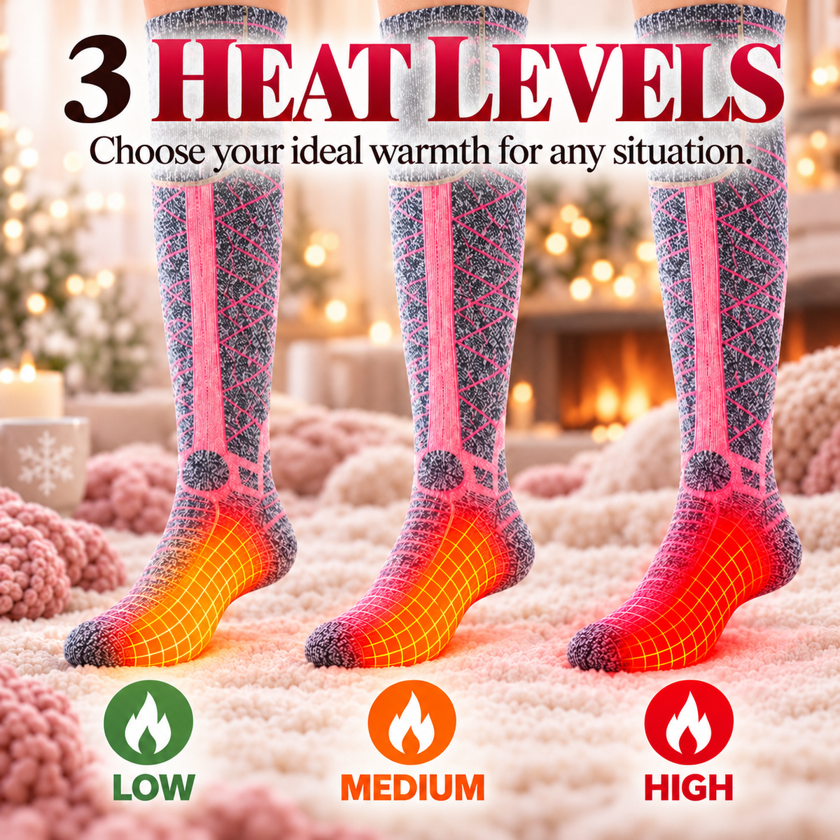 🔥Winter Heated Socks with 3 Heat Settings & Rechargeable Batteries🔥