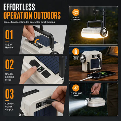 🔦 Solar LED Camping Lantern – Rechargeable, handheld & multifunctional ✨