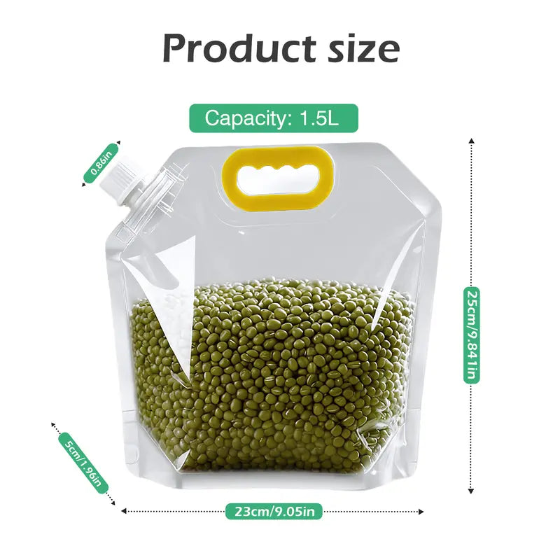 5 Counts Reusable Food Sealed Bags, leak proof design, prevent liquid spillage