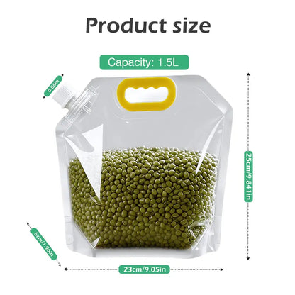 5 Counts Reusable Food Sealed Bags, leak proof design, prevent liquid spillage