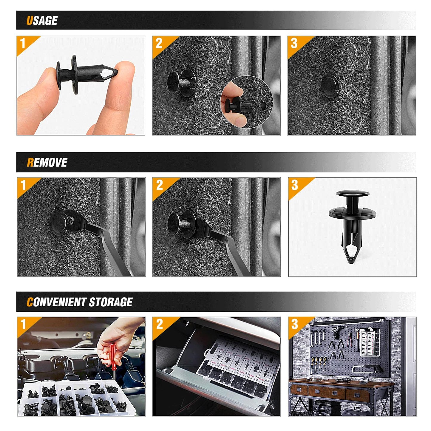 245pcs Universal Auto Body Retainer Clips & Fastener Removal Tool Set