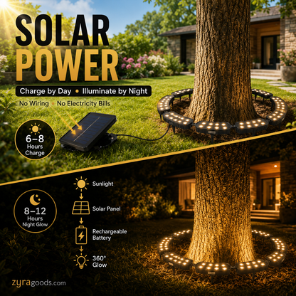 🌳💡 Ring-Shaped Solar Tree Lights – Weatherproof Outdoor Spotlights Ideal for Trees