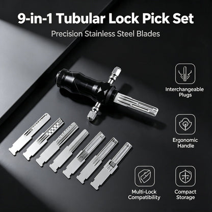 🔐Tubular Lock Pick Set: 9-in-1 Precision Unlocking Tool for Locksmiths