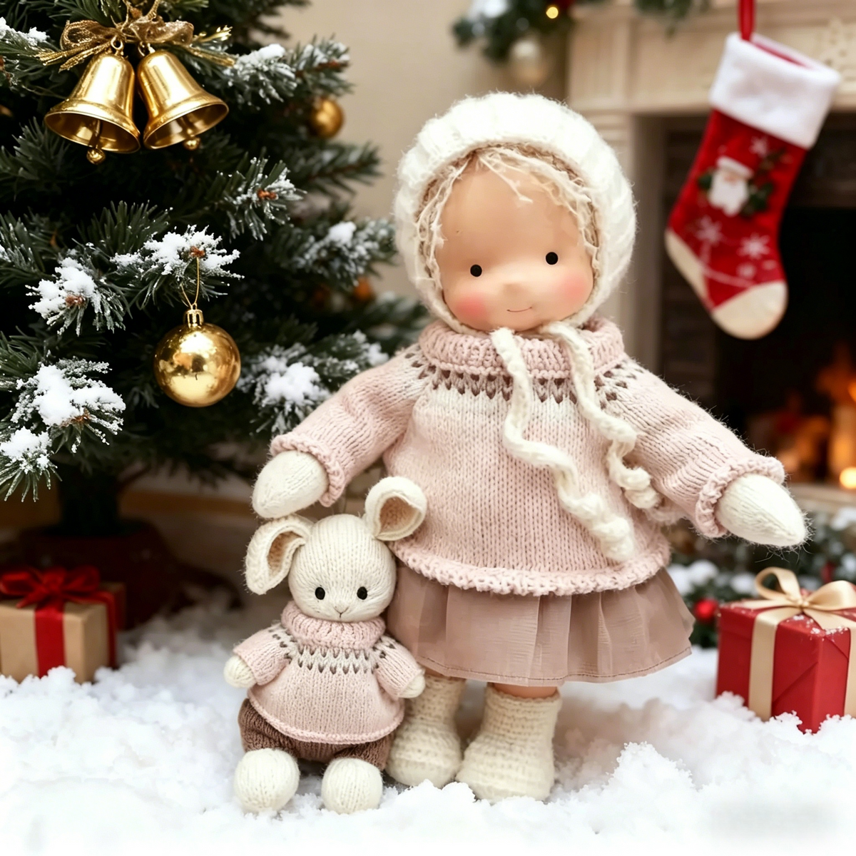 🔥 Handcrafted Waldorf Style Rag Doll, Cute Soft Fabric Doll, Perfect Gift for Girls