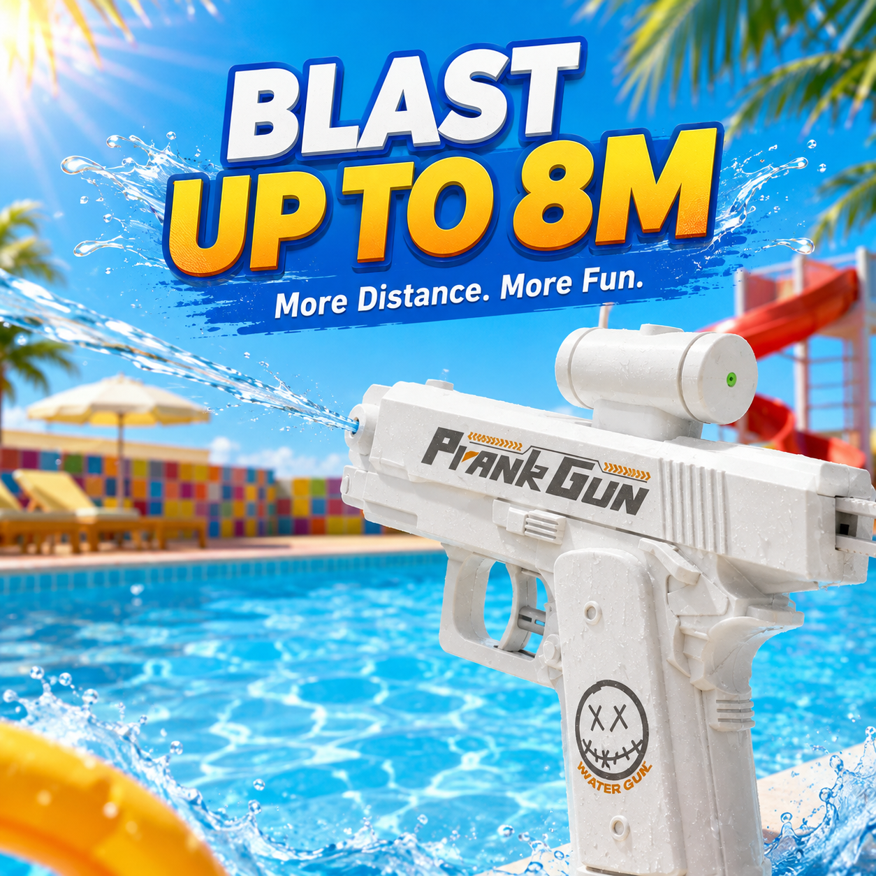 💦 Long-Range Trick Water Blaster – 8M Summer Spray Toy