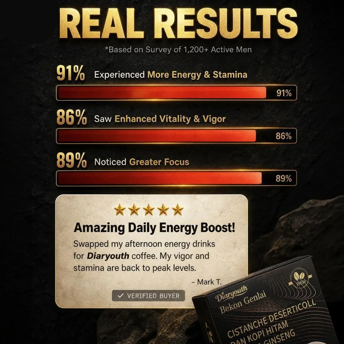 Diaryouth® Maca Coffee 3-Box Bundle Men's Energy & Performance Support|100% Natural&FDA&GMP&HALAL