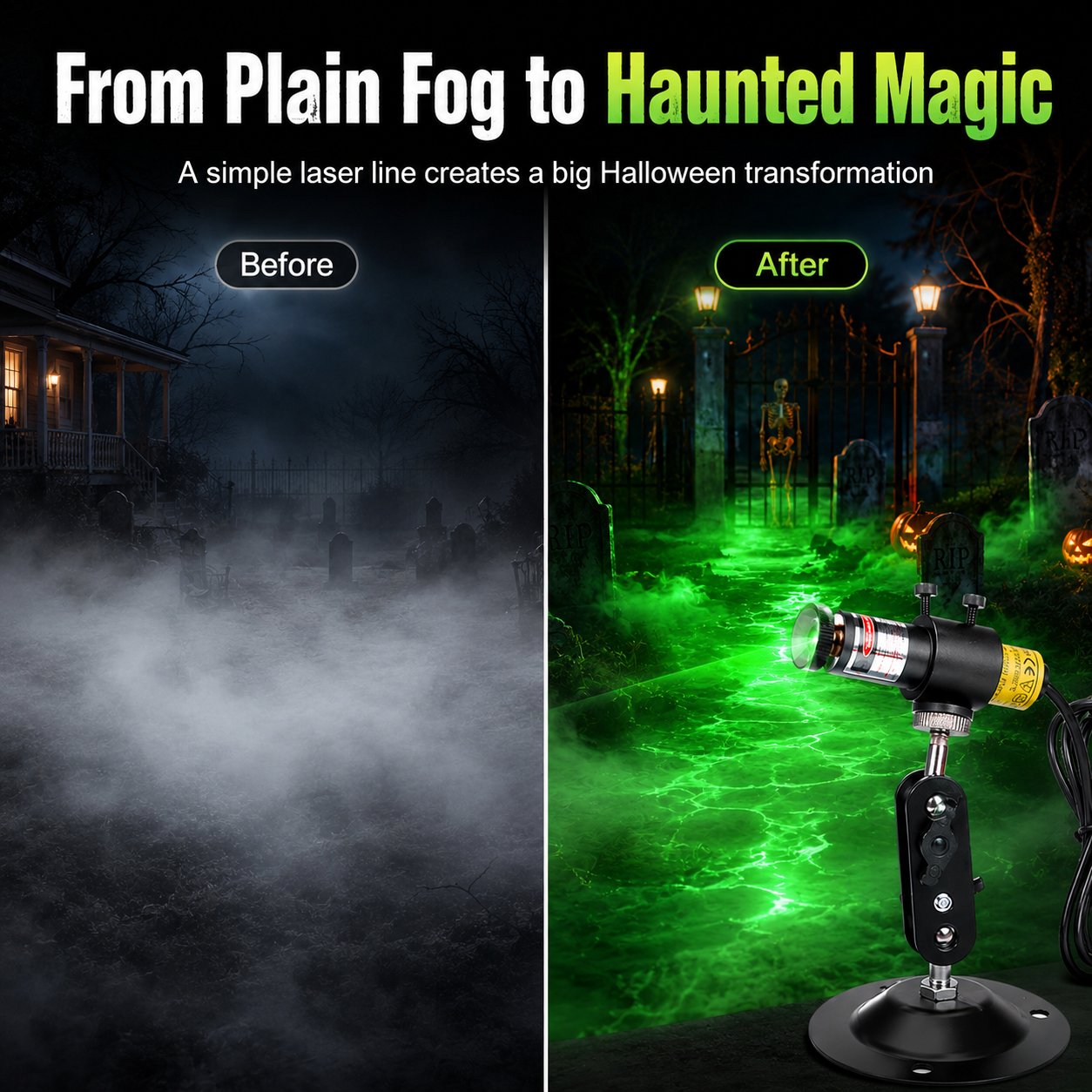 Halloween Green Laser Fog Projector for Swamp Effect