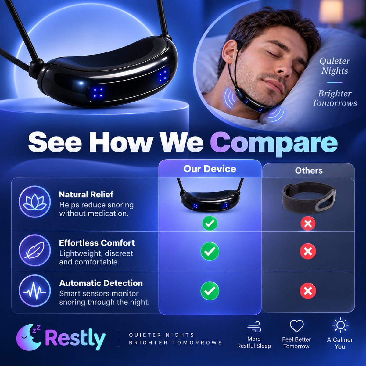 💤 Smart Anti-Snore Device. Stop Snoring, Start Sleeping Deeply.