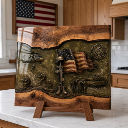 Veteran Tribute Cutting Board – Patriotic Military Memorial Kitchen Decor Gift For Heroes Who Served