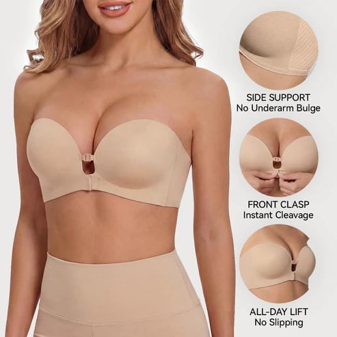 🔥Women's Strapless Front Closure Push-Up Bra
