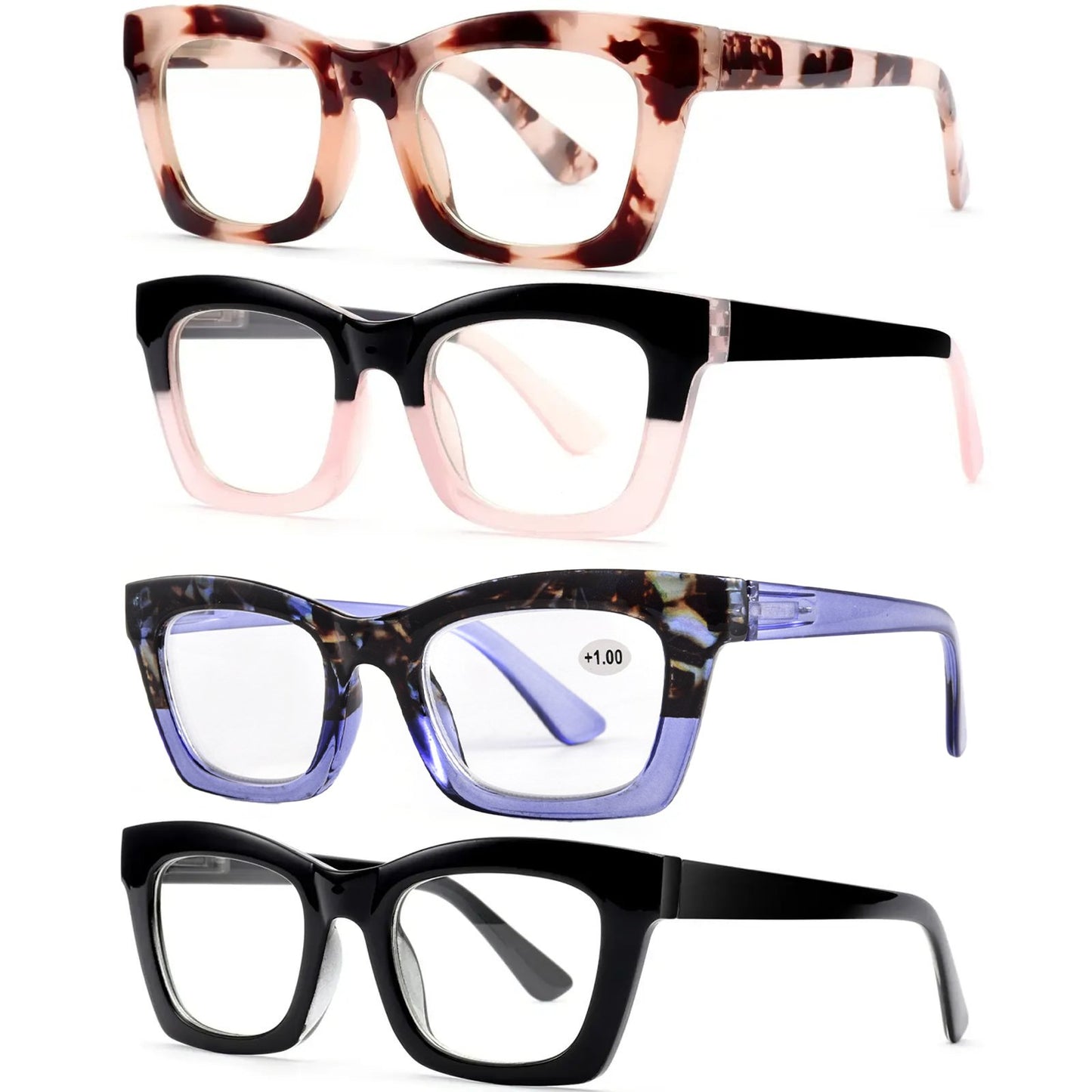 👓Anti Blue Light Glasses Set 4 Pairs Oprah Style Unisex Reading Glasses