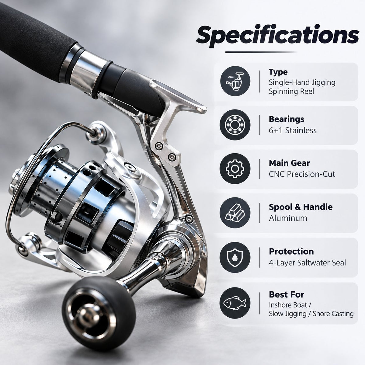 Single-Hand Jigging Reel – Compact, Easy-Control Fishing Reel for Anglers 🎣