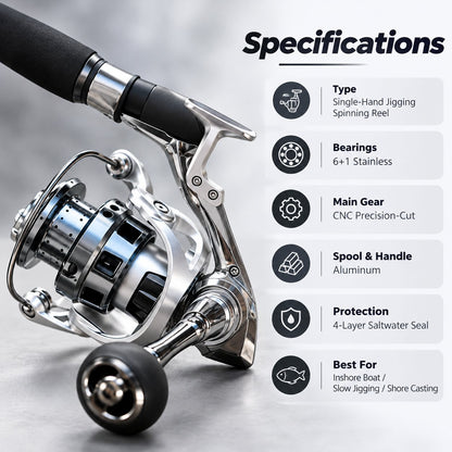 Single-Hand Jigging Reel – Compact, Easy-Control Fishing Reel for Anglers 🎣