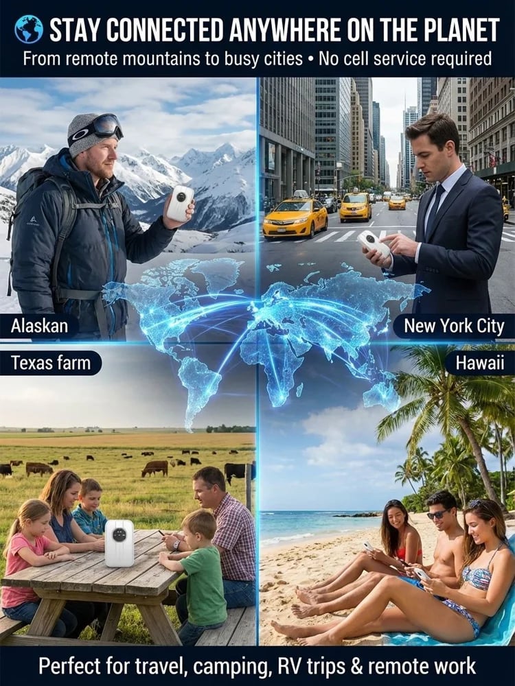 [Global Coverage, Free for Life] Boundless Portable Wi-Fi– 🛡️No SIM, No Contract, No Hidden Costs