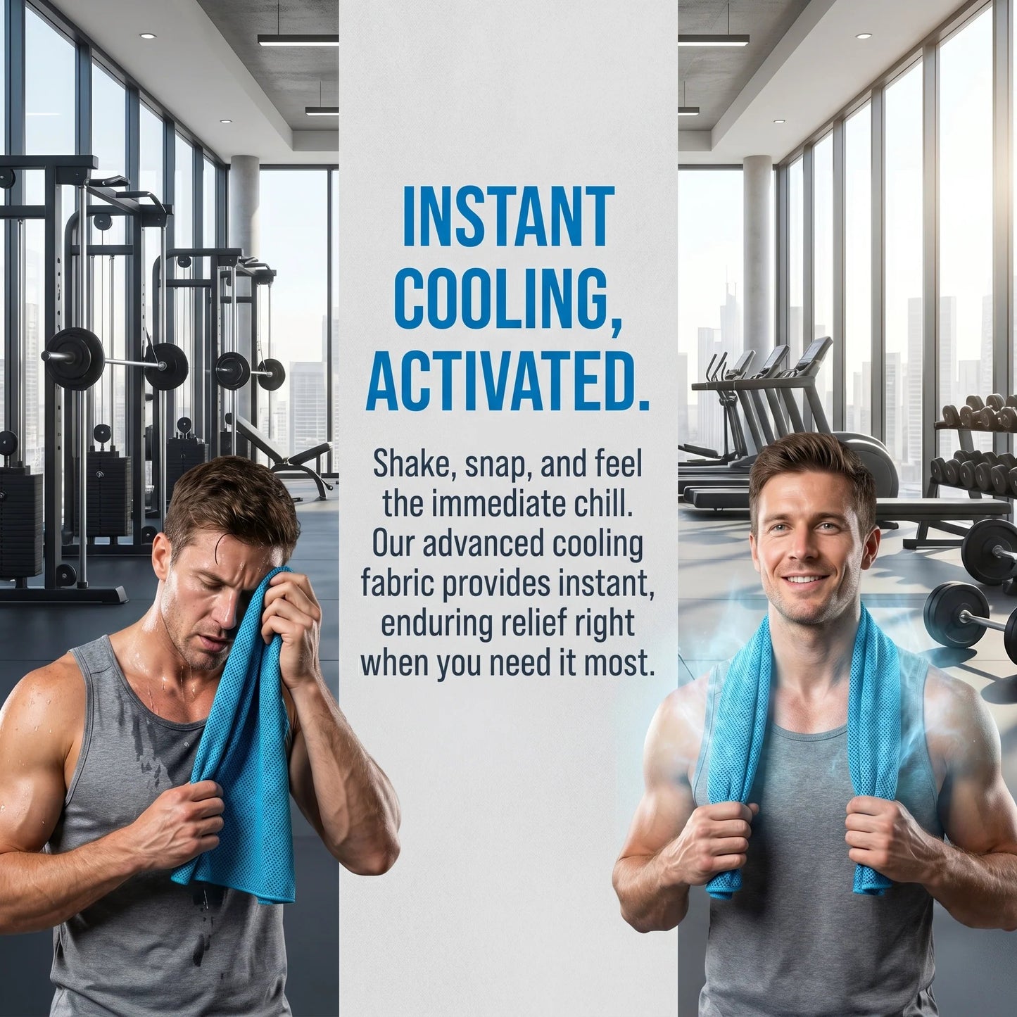 🏃❄️Cold Sweat Towel You Can Use Anywhere, Anytime! Reusable Soft Absorbent Cooling Portable
