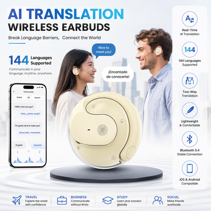 🏆#1 Best Seller ⏰69% OFF 💎AI Translation Wireless OWS Bluetooth5.4 Earphones (Fit iOS & Android)