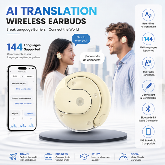 🏆#1 Best Seller ⏰69% OFF 💎AI Translation Wireless OWS Bluetooth5.4 Earphones (Fit iOS & Android)