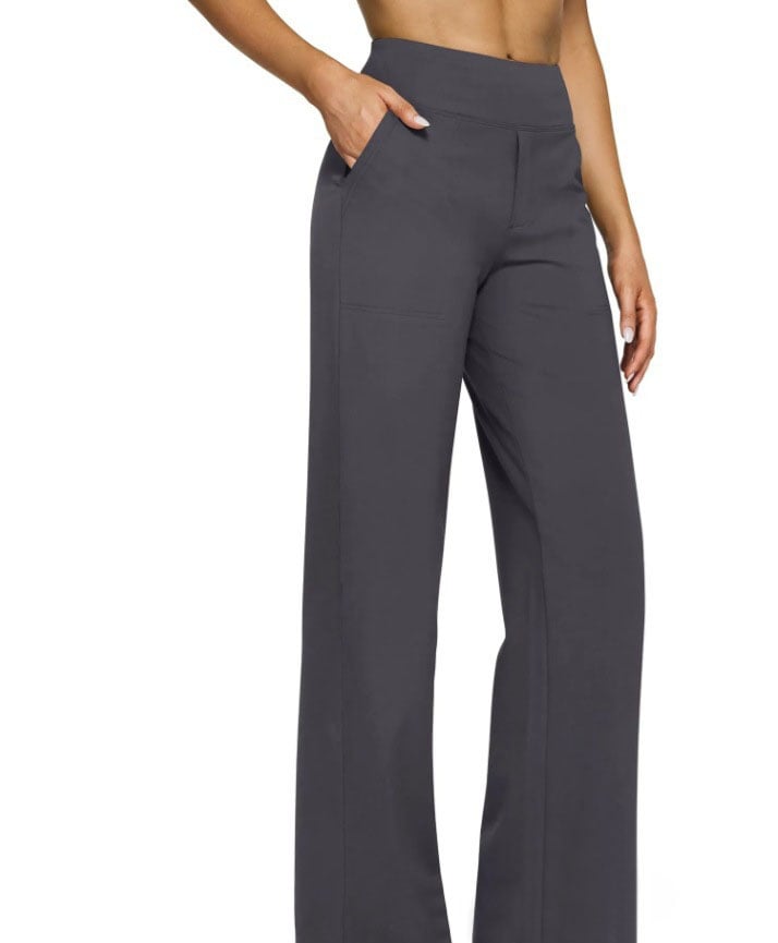 Women's High Waisted Wide Leg Yoga Dress Pants with Pockets
