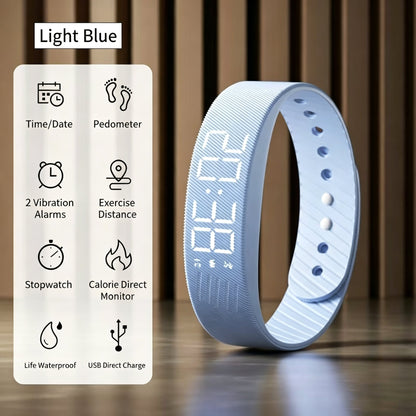 Silent vibrating alarm clock – features two vibration intensity levels.