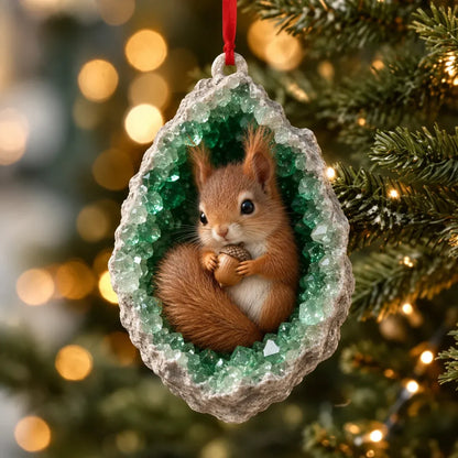 🎄Early Bird Christmas Sale 50% OFF |✨Woodland Geode Animal Ornaments – Tiny Christmas Friends Hidden in Crystal Magic