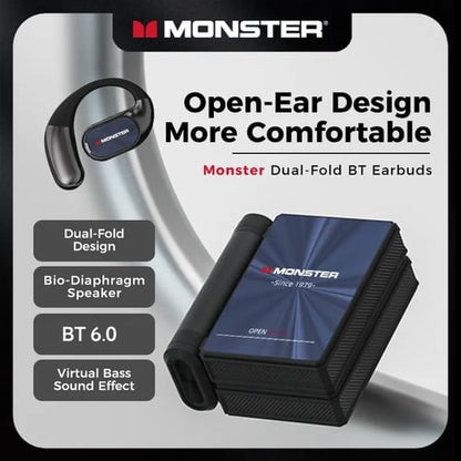 🎧Open-Ear Bluetooth 6.0 Earbuds with Dual-Fold Design – 165H Battery Life, IPX5 Waterproof, Ideal for Running, Workouts & Active Lifestyles.